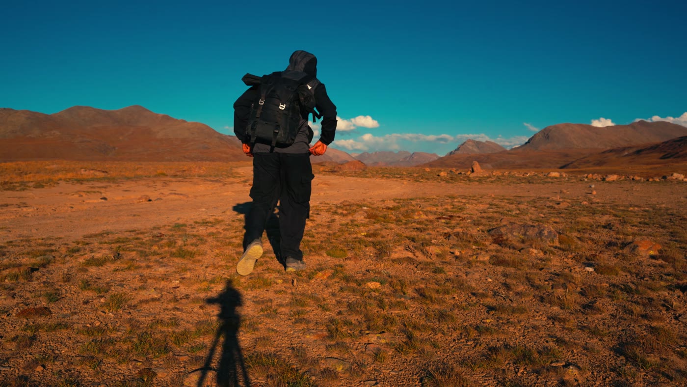 Running across a high plateau